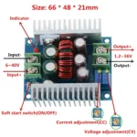 20A 300W CC CV Step Down Module Adjustable DC 6-40V to 1.2-36V Voltage Regulator Buck Converter Constant Current Power Supply