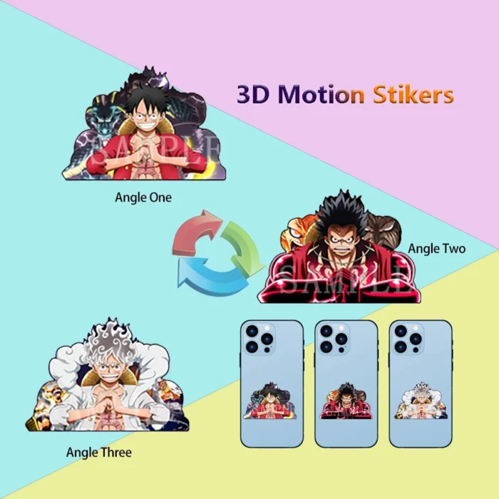 Anime Mini Motion Stickers One Piece Dragon Ball Z Waterproof Self-adhesive Stickers for Water Bottle,Phone case,Cup,Etc. - Image 1