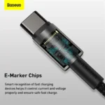 Baseus PD 100W Type-C to Type-C Cable for Huawei Xiaomi 5A Fast Charger for MacBook iPad ApplebookPro Quick Charger Data Cable - Image 5