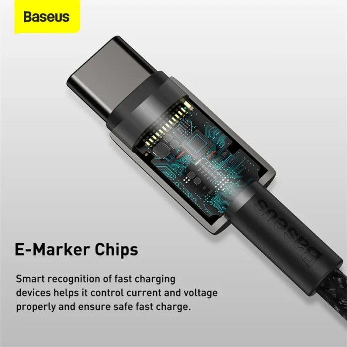 Baseus PD 100W Type-C to Type-C Cable for Huawei Xiaomi 5A Fast Charger for MacBook iPad ApplebookPro Quick Charger Data Cable - Image 5