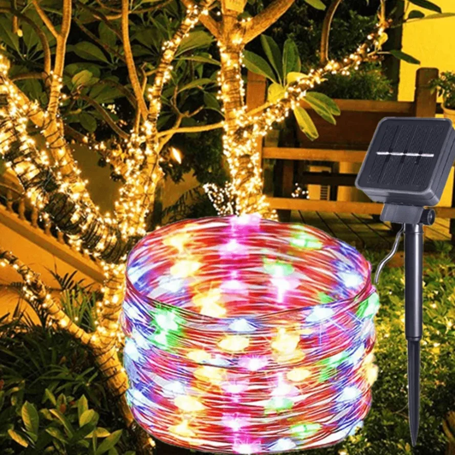 kf-S51779e71a2d9403c950592d0f21ff3b9f 32m/22/12/7m Solar Waterproof Led Light Strip Outdoor Festoon Lamp Garden Fairy Garland String Christmas Decor Atmosphere Light - Image 1