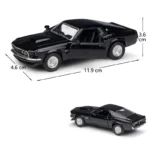 1/36 Ford Mustang Boss 429 Toy Car For Children Welly Diecast Vehicle Miniature Pull Back Free Wheels Collection Gift For Boys - Image 3