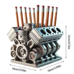 Pen Holder Resin V8 Car Engine Pen Holder Unique Stationery Organizer for Home Office Decor Desktop Ornament with Auto Engine - Image 6