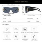Trendy Shades Frameless Eyewear Sun Glasses Y2K Sunglasses for Women Wrap Around Punk Sport Sunglasses - Image 6