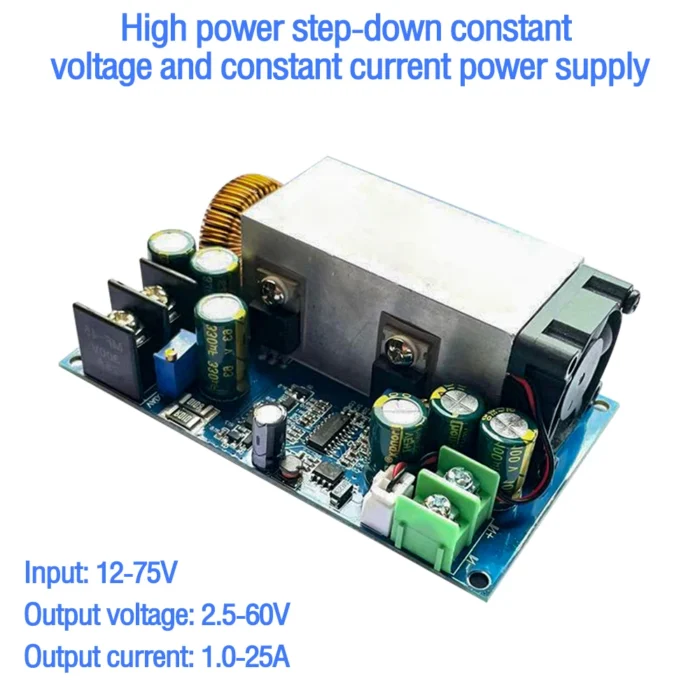 600W Adjustable DC-DC Buck Converter Module 12-75V to 2.5-60V Step Down Constant Voltage Regulator Constant Current Power Supply - Image 1