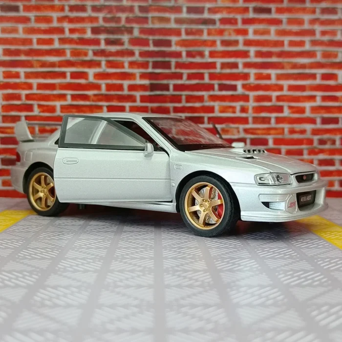 1:32 Subaru alloy supercar children's toy car model pull back acousto-optic car door and hood trunk can be opened rich details - Image 5