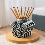 Pen Holder Resin V8 Car Engine Pen Holder Unique Stationery Organizer for Home Office Decor Desktop Ornament with Auto Engine - Image 5