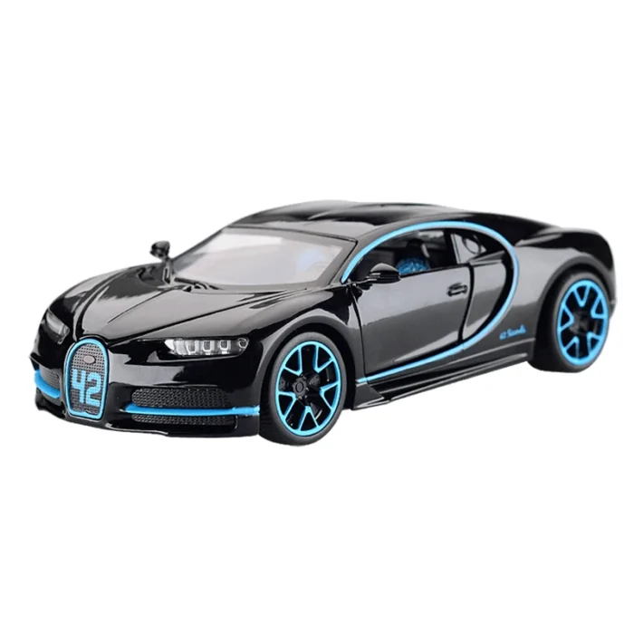 1:32 Bugatti Chiron alloy car model has simulated sound and lighting functions, rich details, fine workmanship, and good quality - Image 6