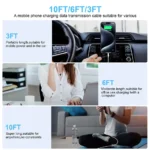 LAIHONEN Nylon Braided USB A To Lightning MFi Certified 1m 2m 3m Cable for iPhone 11 12 13 14 Pro XS Max XR X 6S 7 8 Plus SE - Image 6