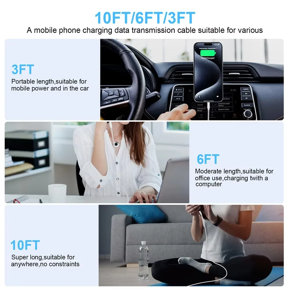 kf-S6ae8f56a0fda4d68bbe5e2732b352eb8W LAIHONEN Nylon Braided USB A To Lightning MFi Certified 1m 2m 3m Cable for iPhone 11 12 13 14 Pro XS Max XR X 6S 7 8 Plus SE - Image 6