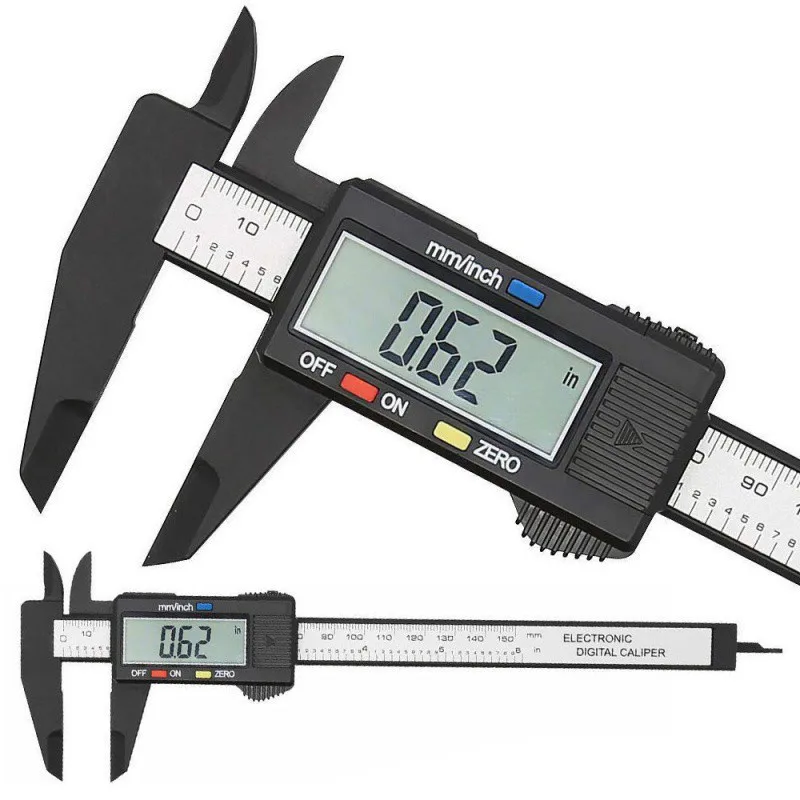kf-S6bc3b33f42a9459386b1e2009ce2398a6 150mm 100mm Electronic Digital Caliper Carbon Fiber Dial Vernier Caliper Gauge Micrometer Measuring Tool Digital Ruler - Image 1