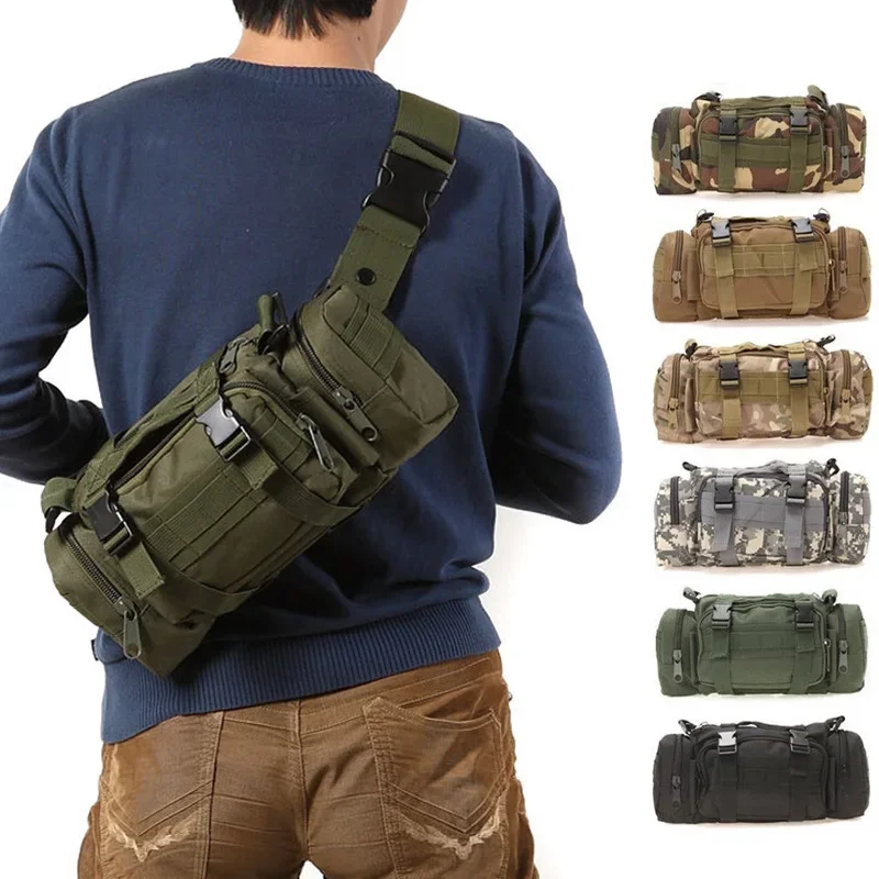 kf-S71f5af77923240f79a33298e2a772a9fd Camouflage Tactical Sling Bag Outdoor Shoulder Fishing Waist Pack for Cycling Lure Camera Gear Multi Purpose Tool Handbag Men - Image 2