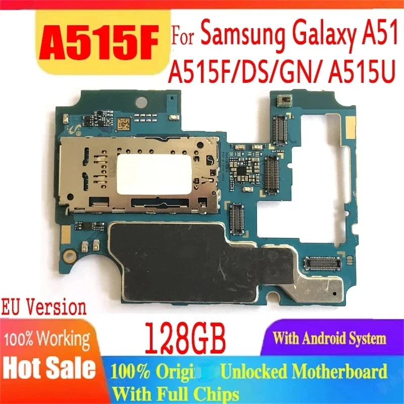 kf-S73bdc2c43fc743c8a0c87d19a1846192p For Samsung Galaxy A51 Unlocked Motherboard A515F/ A515DS/ A515GN Mainboard With Chips Android OS Support Logic Board - Image 1