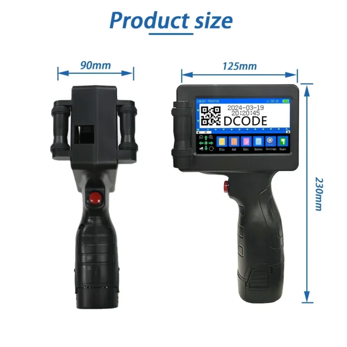 DCODE 1755PLUS 12.7mm Portable Printers Handheld Inkjet Printer Text QR Barcode Batch Number Logo Image Date Printing Machine - Image 5