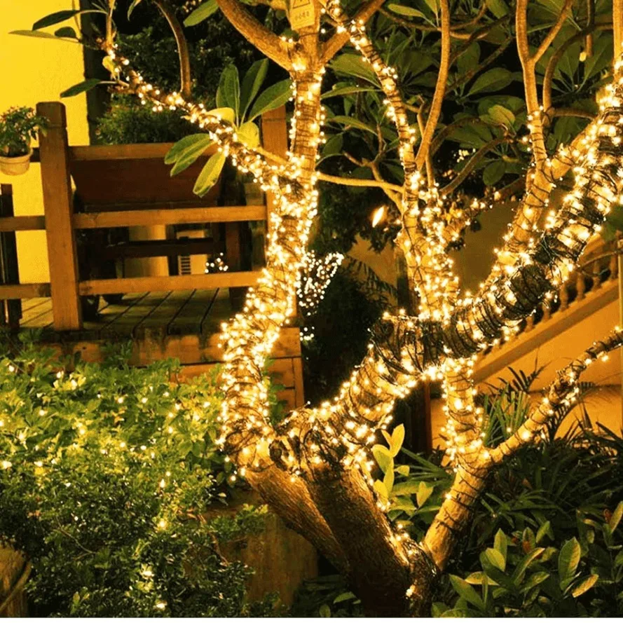 kf-S7959597bcee44d08b49b3426178c4e149 32m/22/12/7m Solar Waterproof Led Light Strip Outdoor Festoon Lamp Garden Fairy Garland String Christmas Decor Atmosphere Light - Image 3