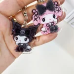 Sanrio Kawaii Kuromis Melodys Gothic Dark Style Keychain Accessories Couple Cartoon Acrylic Pendant Backpack Decoration Kdis Toy - Image 3