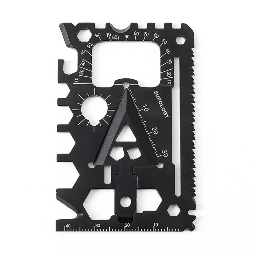 kf-S7b7a8011074746c7b8d022a3cf44dfbej Outdoor Portable 18 in 1 Pocket Card Knife Wildlife Survival Equipment Lifesaving Card Multi purpose and Multi functional Tool - Image 1