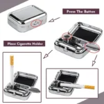 1/2 Pcs Car Portable Mini Metal Ashtray with Lockable Lid Desktop Ashtray Pocket Ashtray Men's Gift - Image 4