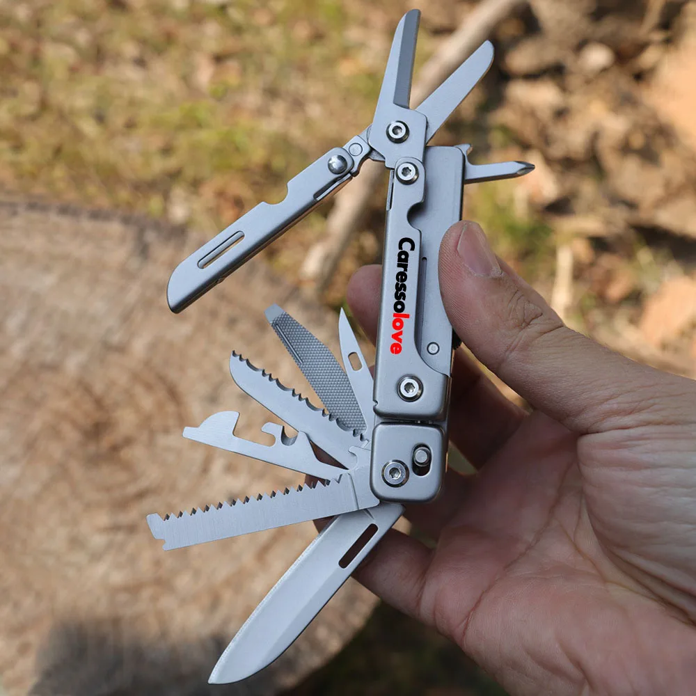 kf-S80e9cbce297e49e28965e2b75ea590c2t 14-in-1 EDC Multitool Scissors Outdoor Camping Gear and Equipment Gadgets For Men Portable Survival Tools with Knife Screwdriver - Image 3