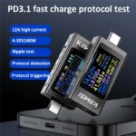 KWS-X1 4V-30V 12A Type C Tester Voltmeter Ammeter TYPE-C Fast Charge Detection Trigger Capacity Measurement Ripple Measurement - Image 5