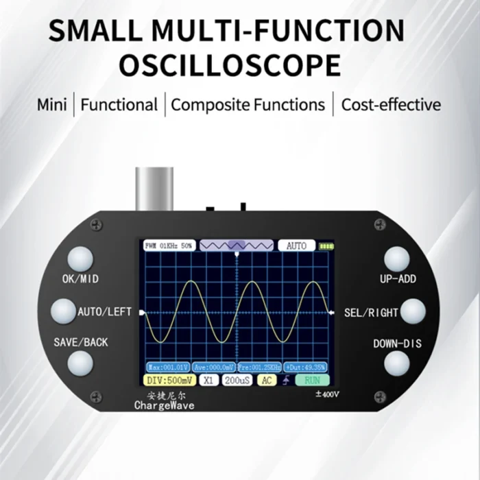 Mini Digital Handheld Oscilloscope 2.5Mhz Sampling Rate 500Khz Bandwidth Support AUTO 80Khz PWM for Electronic Repair DIY - Image 1
