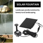 Quiet Water Pump for Yard Pond 180L/h 30-60cm Spray Height Quiet Brushless Pump Monocrystalline Solar Panel Bird Bath Decoration