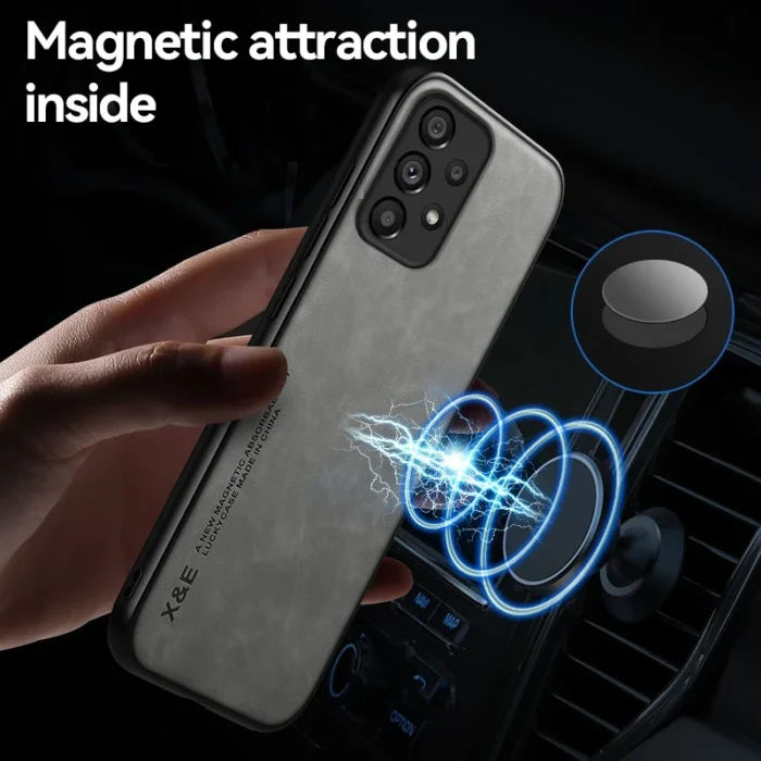 Magnetic Leather Case For Samsung Galaxy S25 S24 A54 A53 5G A52 A55 A56 S23 S22 Ultra S21 S20 FE Plus Cover Support Car Mount - Image 4