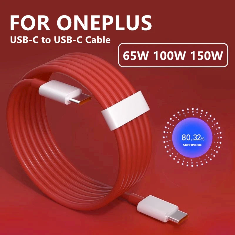 kf-S87d762ca2e4c4161a2366b9326cdf3e4o Type C to Type C 65W 100W 150W SuperVOOC Fast Charging Cable for OnePlus 9 10 11 12 13 Nord 2T 3 N300 ACE 2 3 5 Pro OPPO realme - Image 1