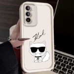 Little White Cat Case for Samsung Galaxy S25 Ultra Plus S24 S23 S22 S21 S20 FE A73 A72 A71 A56 A55 A54 5G A52 A52S A51 4G Cover - Image 5