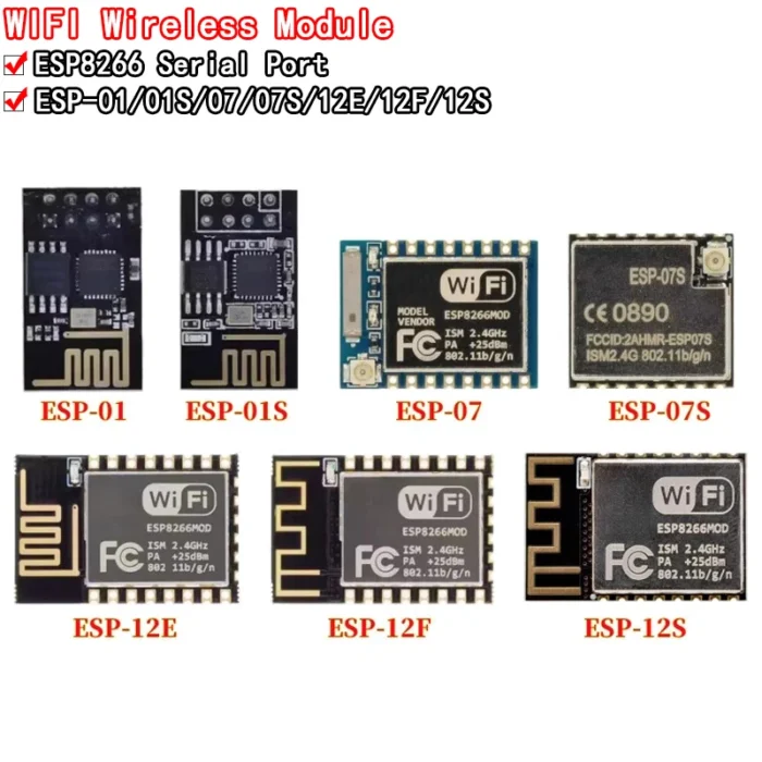 ESP8266 ESP-01 ESP-01S ESP-07 ESP-07S ESP-12 ESP-12E ESP-12F ESP-32S serial WIFI wireless module wireless transceiver - Image 1