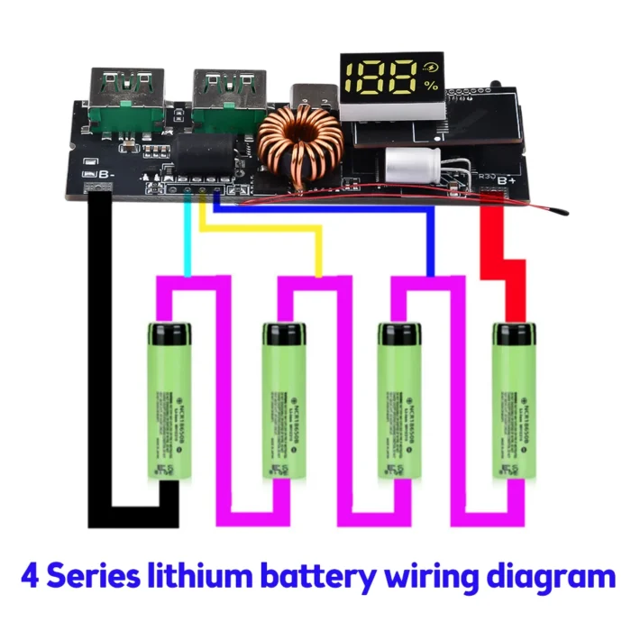 PD QC3.0 3S 4S 5S 65W 100W Power Bank Double TypeC Two Way Fast Charge Mobile Power Module 18650 Charging Temperature Protection - Image 6