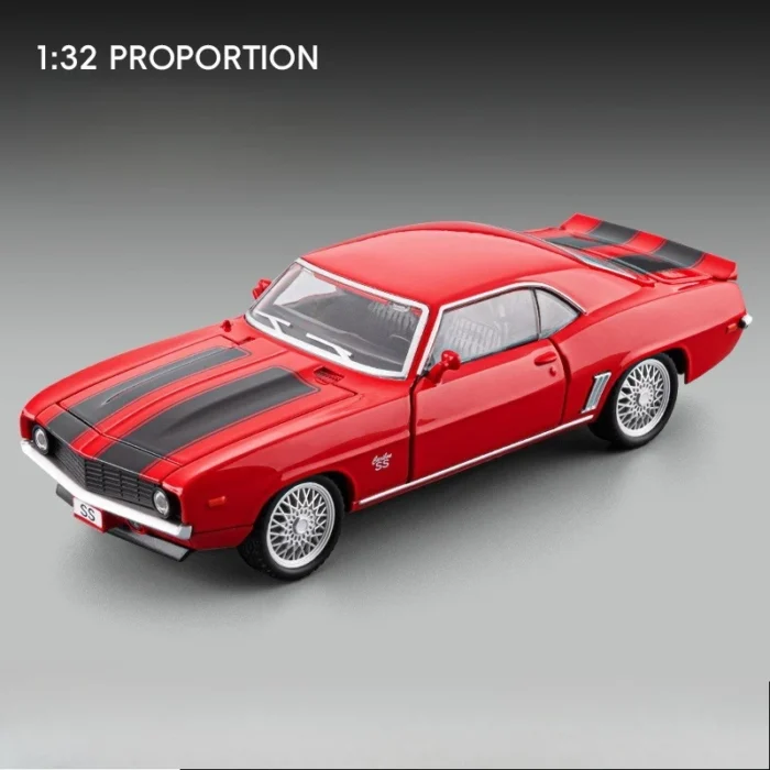 Diecast 1:32 Scale Camaros SS alloy sports car model with sound and light Pullback metal toy car gift children boy miniature - Image 4