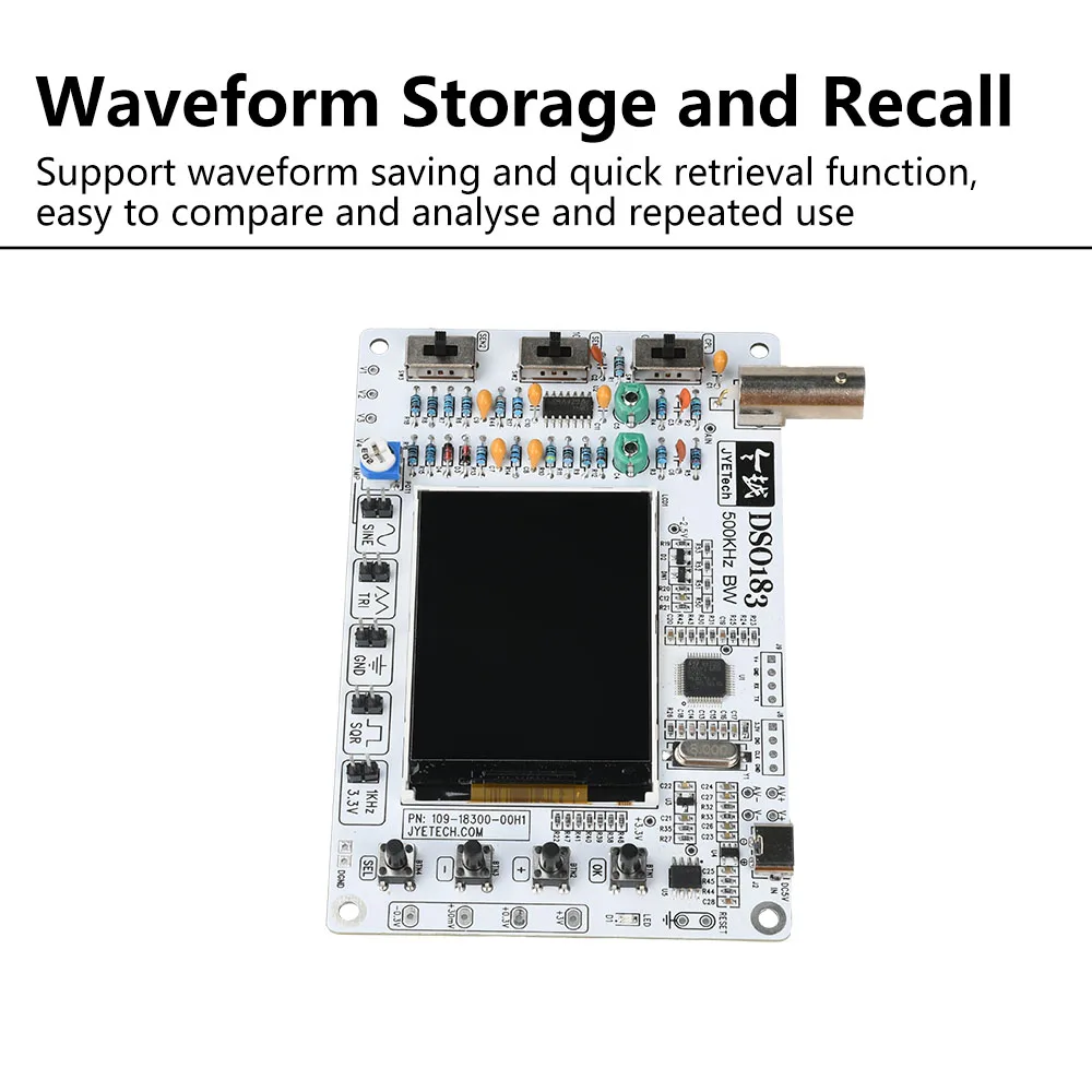 kf-S9174123c6a3a4f72b298f64b98420d6cG DC 5V DSO183 0-500KHz Digital Oscilloscope DIY Parts Beginner Training Measurement Instrument Electronic Kit Type C Interface - Image 4