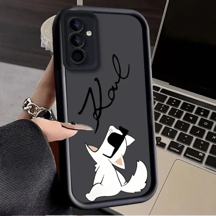 Little White Cat Case for Samsung Galaxy S25 Ultra Plus S24 S23 S22 S21 S20 FE A73 A72 A71 A56 A55 A54 5G A52 A52S A51 4G Cover - Image 6