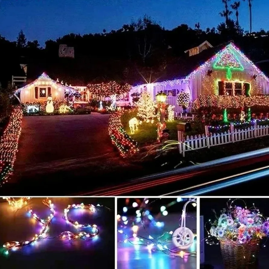 kf-S98a3d480cc0740bb926691179061759br 32m/22/12/7m Solar Waterproof Led Light Strip Outdoor Festoon Lamp Garden Fairy Garland String Christmas Decor Atmosphere Light - Image 4