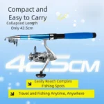 For Sea Beach & Outdoor Fishing Ultra Short Telescopic Fiberglass Fishing Rod Compact Retracted 42.5cm/44cm - Image 4