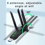 WiFi 6 AX900 USB Adapter Bluetooth 5.4 Dual Band Antennas 2.4G 5G WiFi6 Network Card Wireless Receiver Driver Free for WIN 10 11 - Image 3
