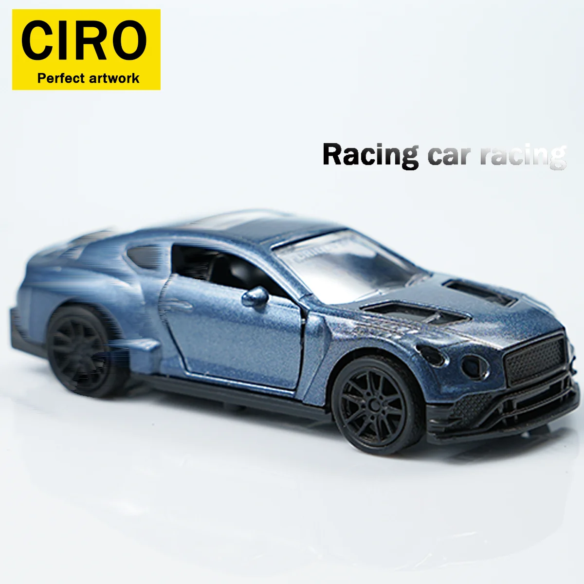 kf-S9b836ef867e94ff3ba5e9dfb517594cav Alloy Simulation Die-Cast Pull-Back Toy Car, Blue, Gray, and Black Sports Car Models, Supercar Model, 1:43 Scale, Double-Door Simulation Design, Exquisite Replica, Glossy Paint Finish, Suitable for Children and Adults, Collection, Birthday/Decoration/Gift for Men - Image 4
