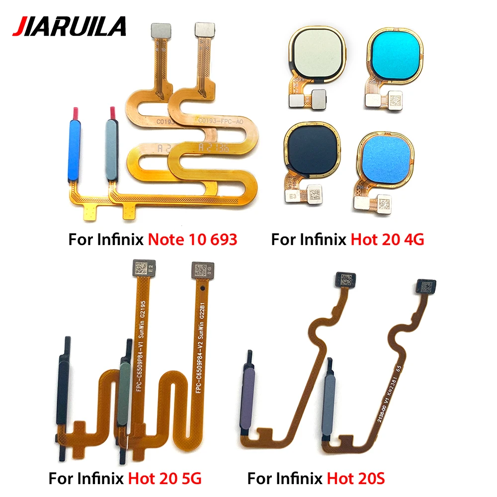 kf-S9c2ce92399604094bb908b91e0e5338ck Home Button For Infinix Hot 20 4G 5G 20S Note 10 693 Fingerprint Sensor Home Return Key Menu Power Button Flex Ribbon Cable - Image 1