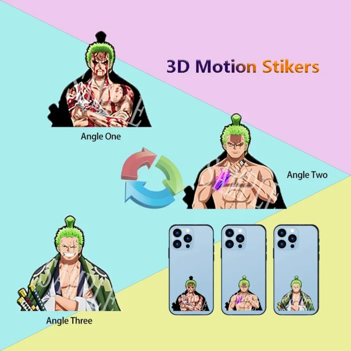 Anime Mini Motion Stickers One Piece Dragon Ball Z Waterproof Self-adhesive Stickers for Water Bottle,Phone case,Cup,Etc. - Image 3