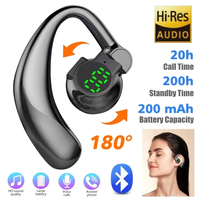 NEW Bone Conduction Wireless Bluetooth Headphones Earphones With Microphone Handsfree Noise Canceling Headset - Image 1
