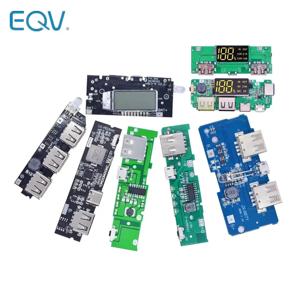 kf-Sa5a4a76530f44d56b4702c1017f0fef0b Dual USB 5V PD Mobile Power Bank 18650 Battery Charger PCB Power Module Accessories For Phone DIY New LED LCD Module Board - Image 1