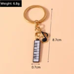 Aihua Alloy Metal Enamel Musical Instrument Piano Music Note Keychains For Women Girls DIY Handbag Pendant Music Keyrings - Image 5