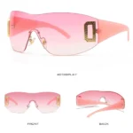 Trendy Shades Frameless Eyewear Sun Glasses Y2K Sunglasses for Women Wrap Around Punk Sport Sunglasses - Image 4