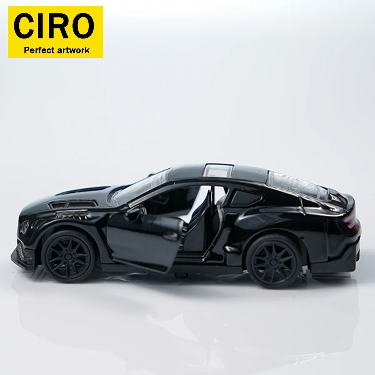 kf-Sade1a980308b438e8c457795ec1394b5U Alloy Simulation Die-Cast Pull-Back Toy Car, Blue, Gray, and Black Sports Car Models, Supercar Model, 1:43 Scale, Double-Door Simulation Design, Exquisite Replica, Glossy Paint Finish, Suitable for Children and Adults, Collection, Birthday/Decoration/Gift for Men - Image 1