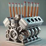Pen Holder Resin V8 Car Engine Pen Holder Unique Stationery Organizer for Home Office Decor Desktop Ornament with Auto Engine - Image 2