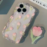 Beautiful Bracket Tulips Case For Redmi Note 14 13 Pro Plus 5G 12 11 10 Pro 11S 10S Xiaomi Redmi 13X 14C 13 A3 12 4G TPU Cover