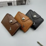 Multi-Slot Card Holder Vintage Small Wallet Women Men Business Bank Credit Card Bag Male Coin Pouch Solid Leather Zipper Wallet - Image 4