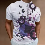 Retro Men'S T-Shirt 3d Music Notes Printed Men Clothing Daily Casual Short Sleeve Street Designer Tees Top Loose Oversized Shirt - Image 5
