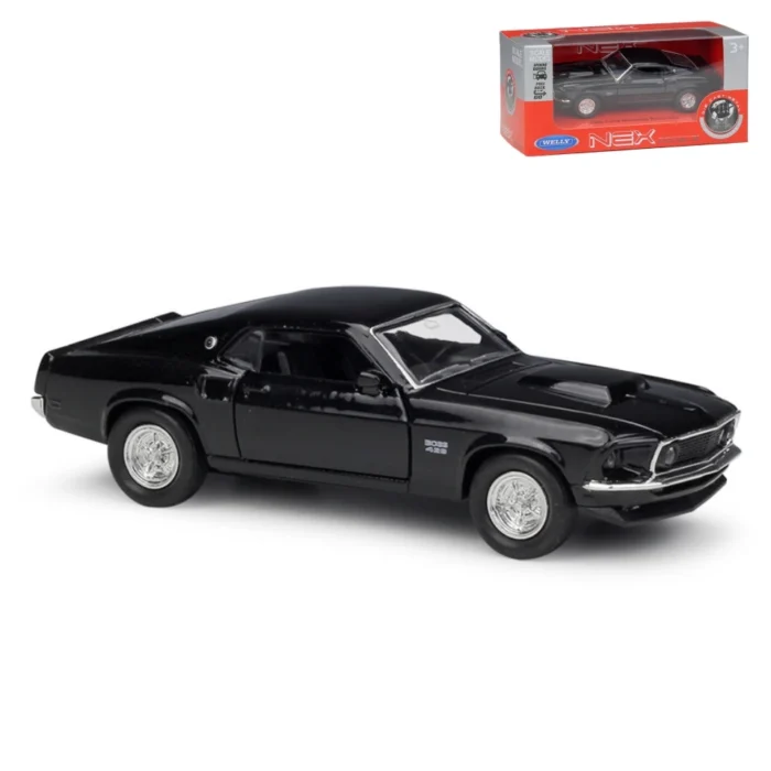 1/36 Ford Mustang Boss 429 Toy Car For Children Welly Diecast Vehicle Miniature Pull Back Free Wheels Collection Gift For Boys - Image 1